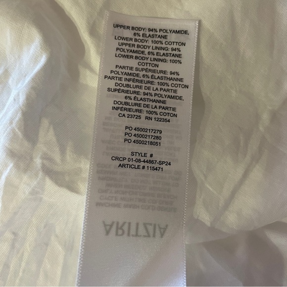 Aritzia- Babaton Fluid Dress Midi Size Large Contour Poplin Black White - Picture 10 of 11